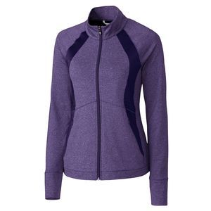 NWT Cutter & Buck College Purple Heather Womens Shoreline Colorblock Full-Zip